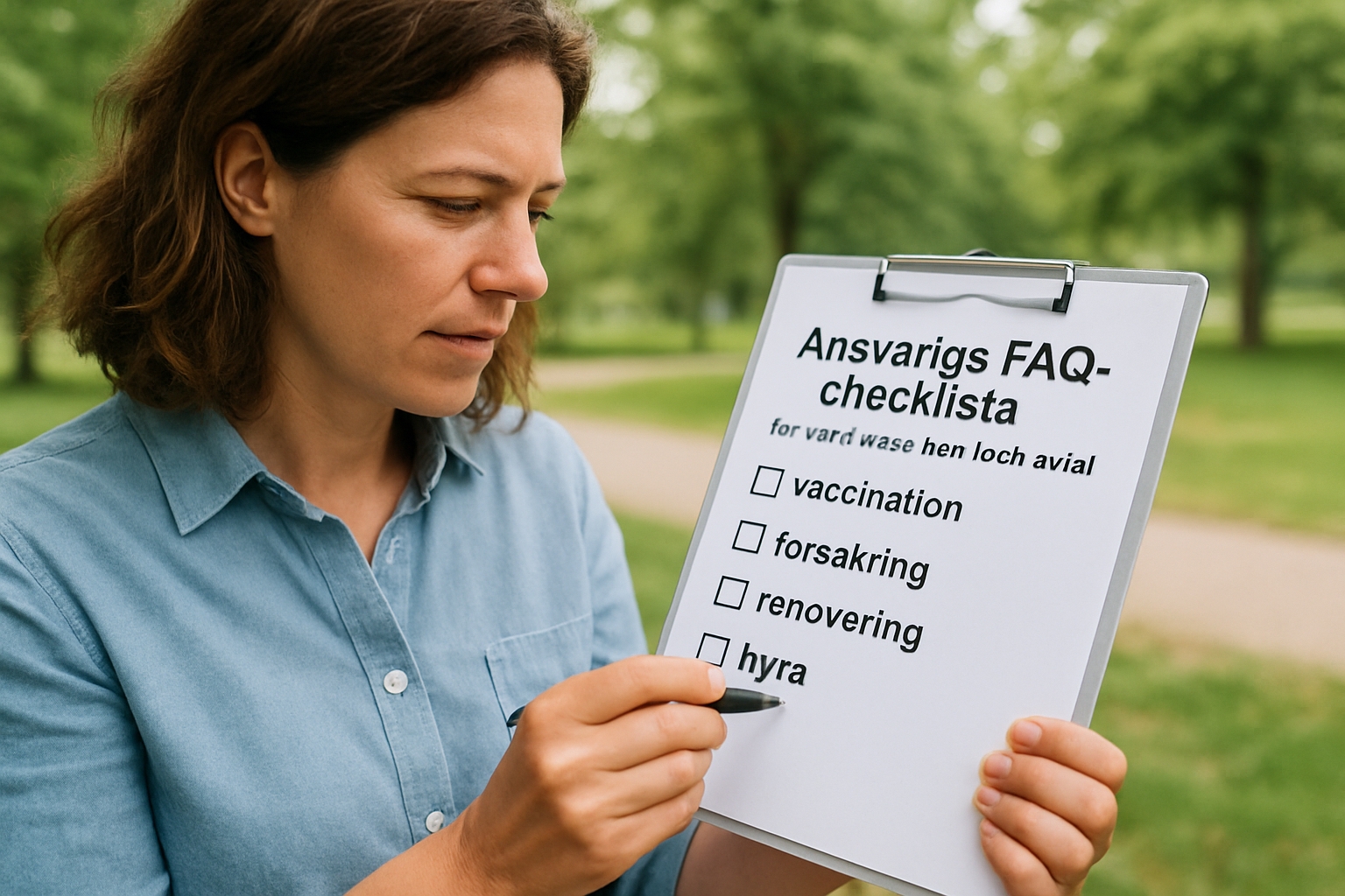 Ansvarigs FAQ-checklista för vård, resa, hem och avtal